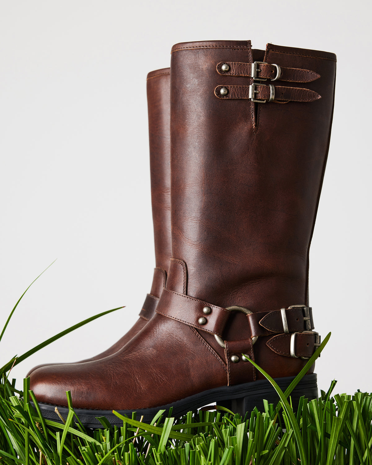 ASTOR Brown Leather Knee-High Boot | Women's Boots