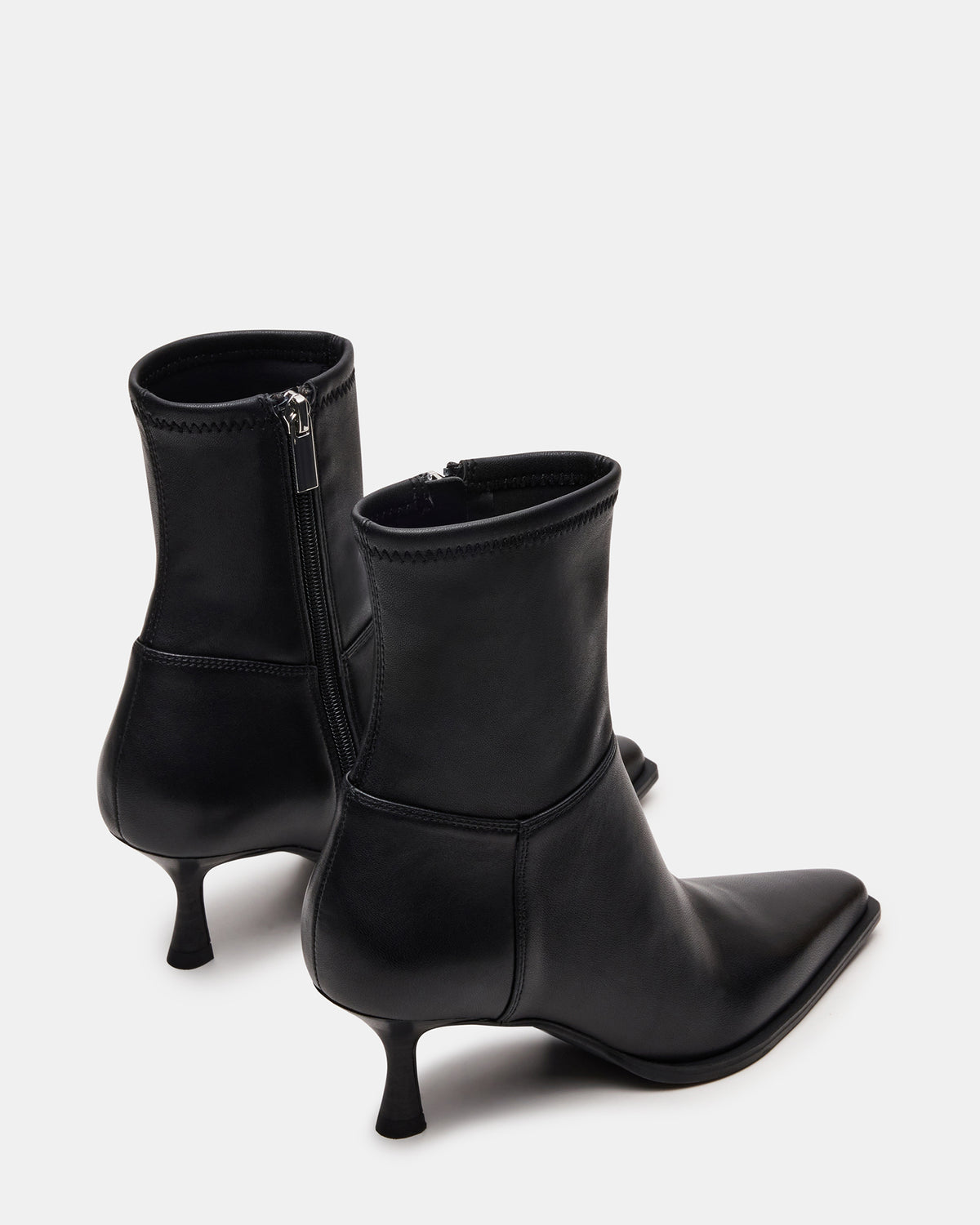 STASIA Black Pointed-Toe Kitten Heel Women's Ankle Boot