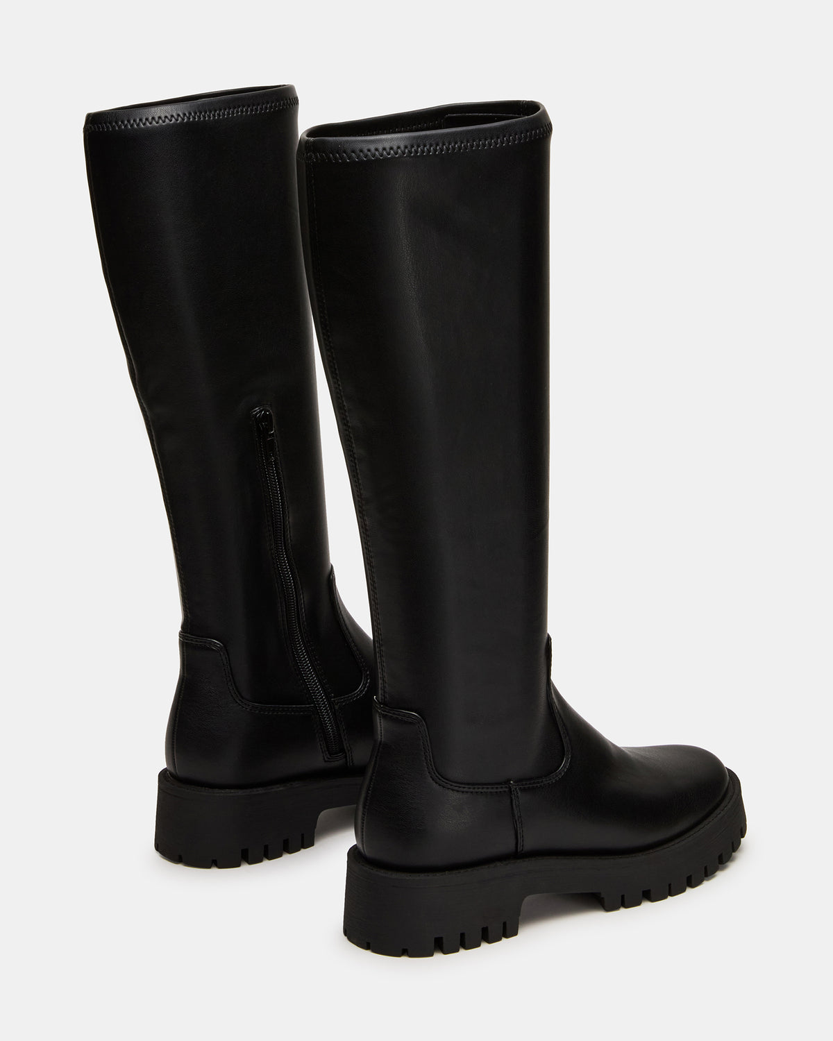 LABELLE Black Knee-High Lug Platform Women's Boot