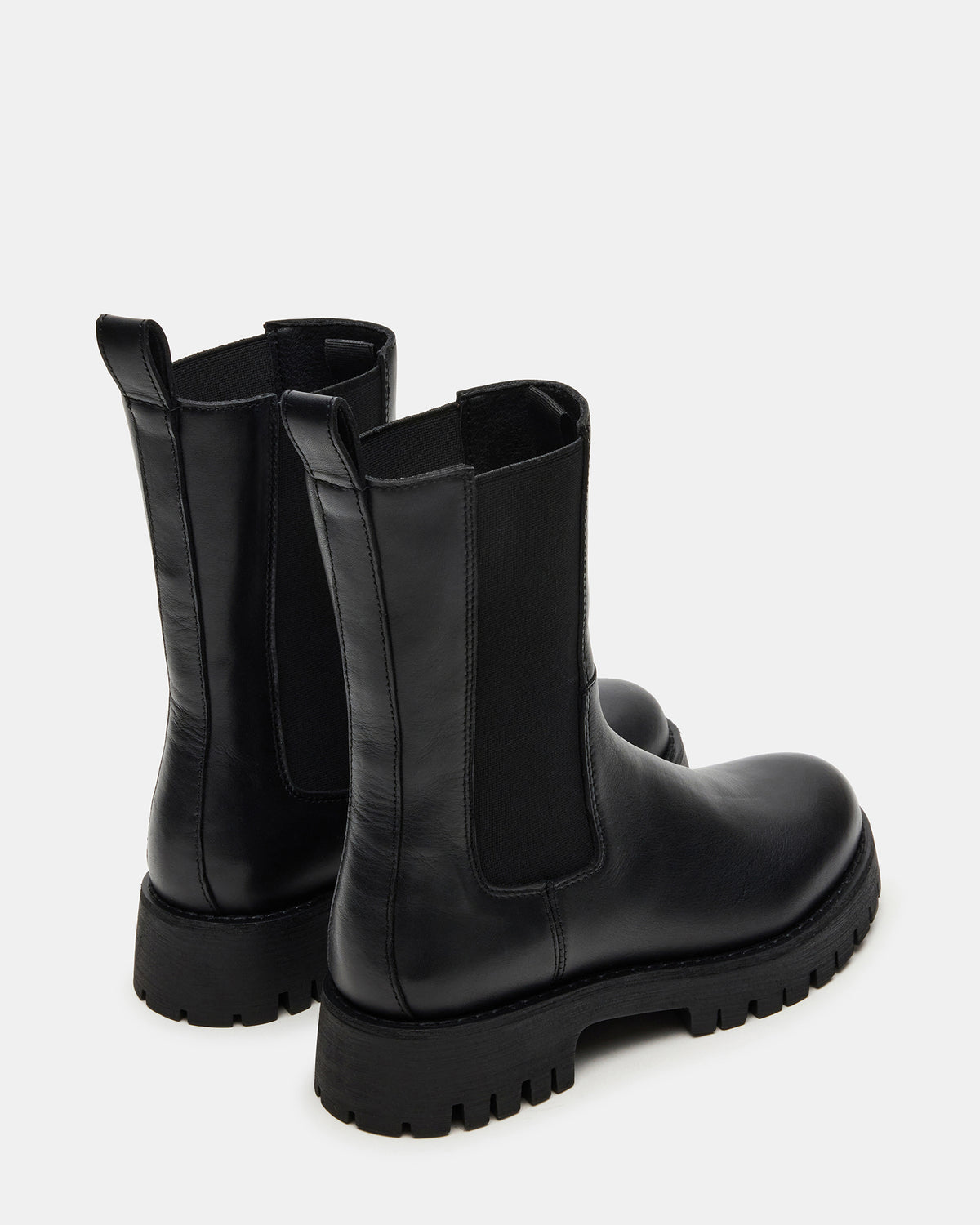 LOWA Black Leather Lug Chelsea Platform Women's Ankle Boot