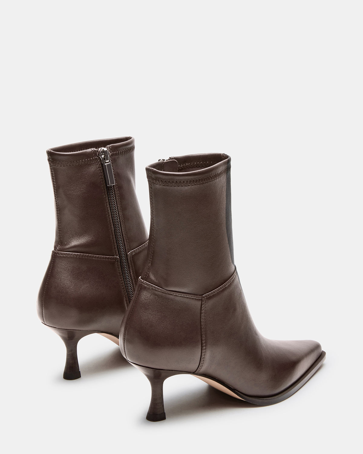 STASIA Brown Pointed-Toe Kitten Heel Women's Ankle Boot