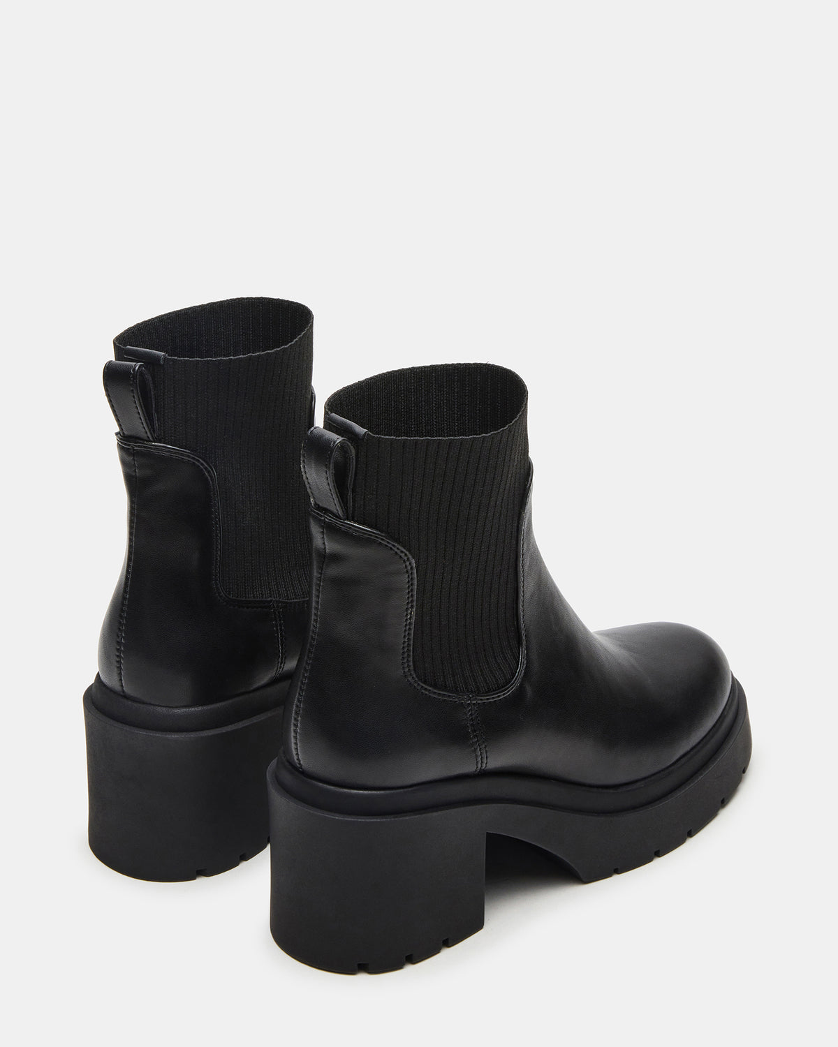 KOA Black Lug Sole Chelsea Women's Ankle Boot