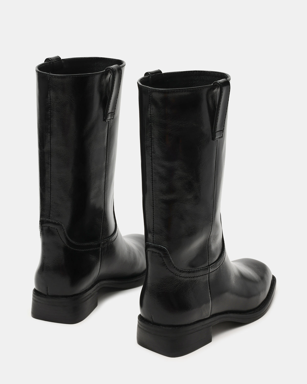 PRIMO Black Leather Square-Toe Women's Boot
