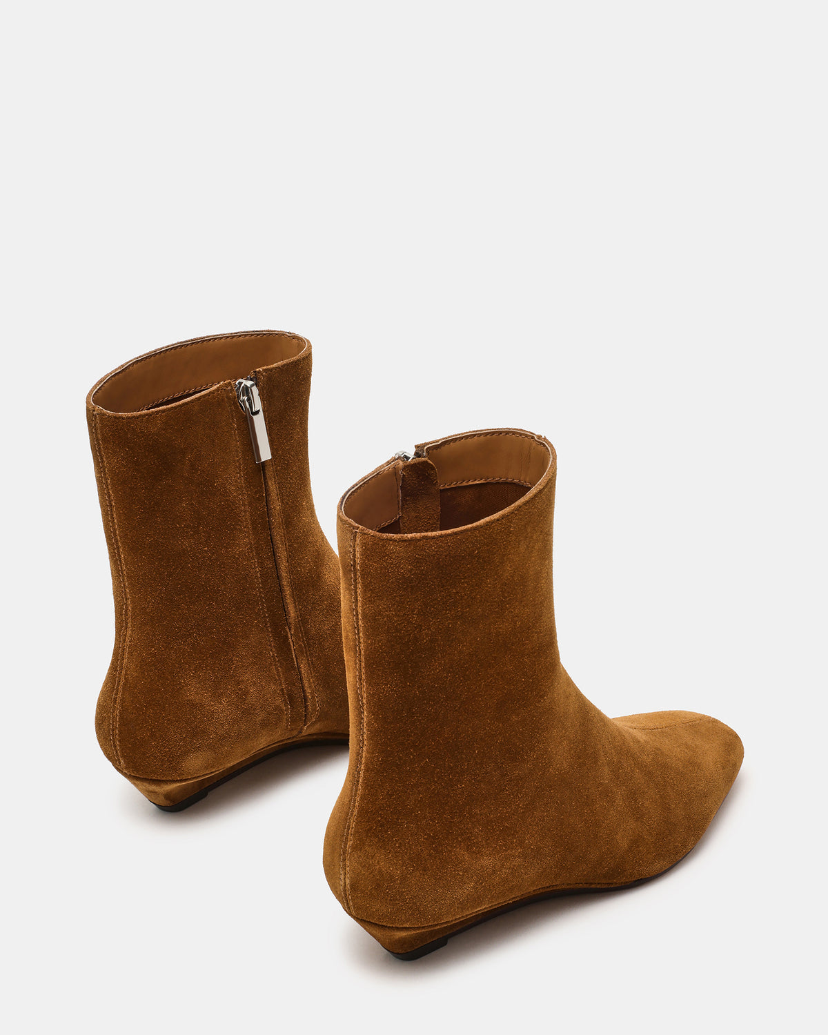 FLAIRE Sand Suede Square-Toe Wedge Bootie Women's Ankle Boot