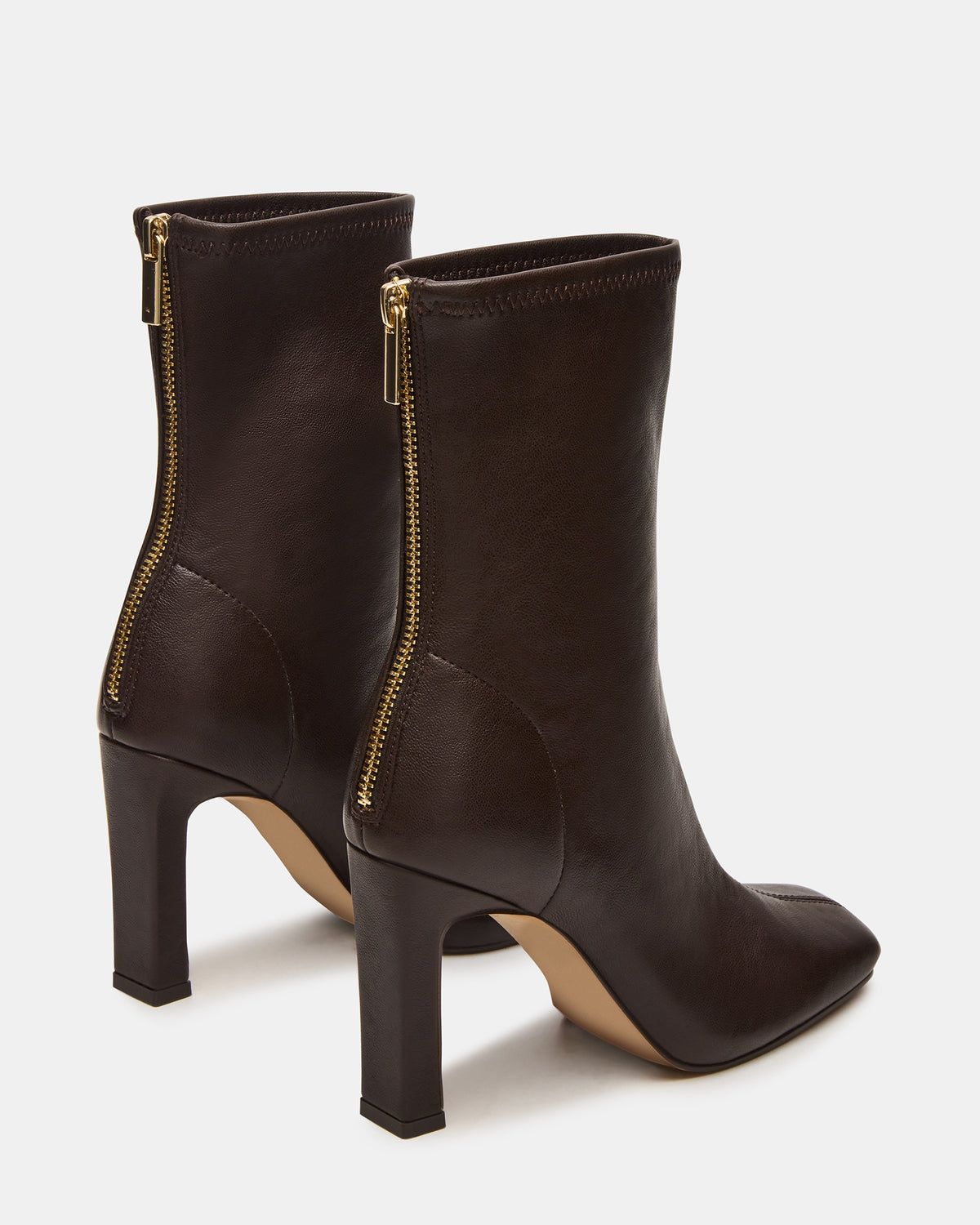 KHELAN Brown Square-Toe Heeled Women's Ankle Boot