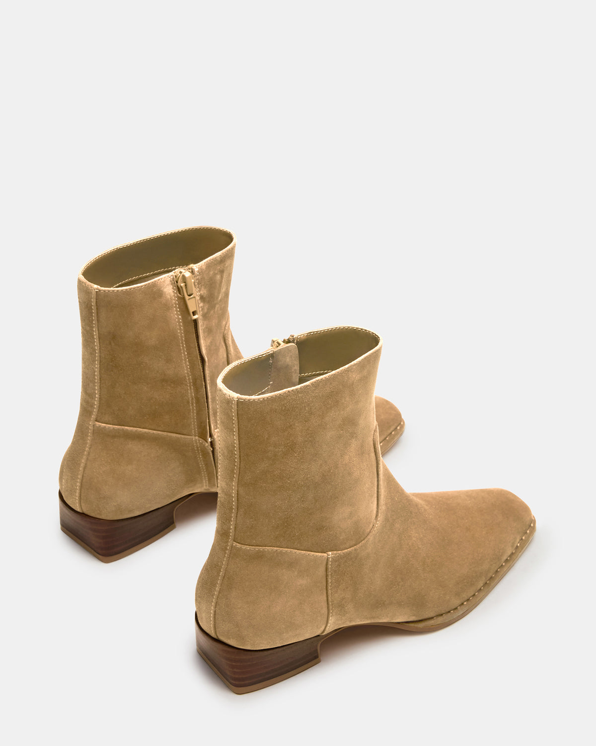 DEFINE Taupe Suede Square-Toe Women's Ankle Boot