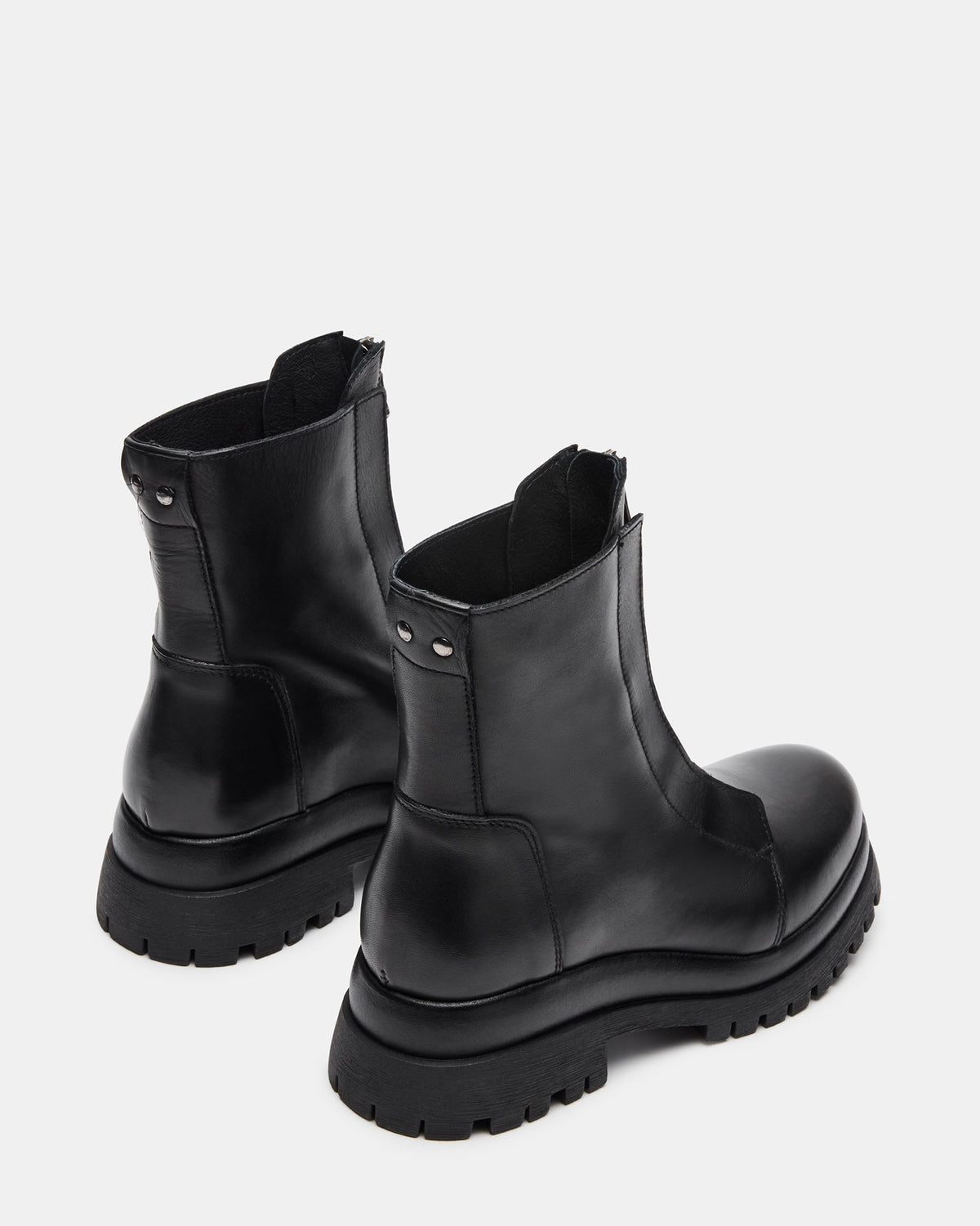 MILTON Black Leather Moto Women's Ankle Boot