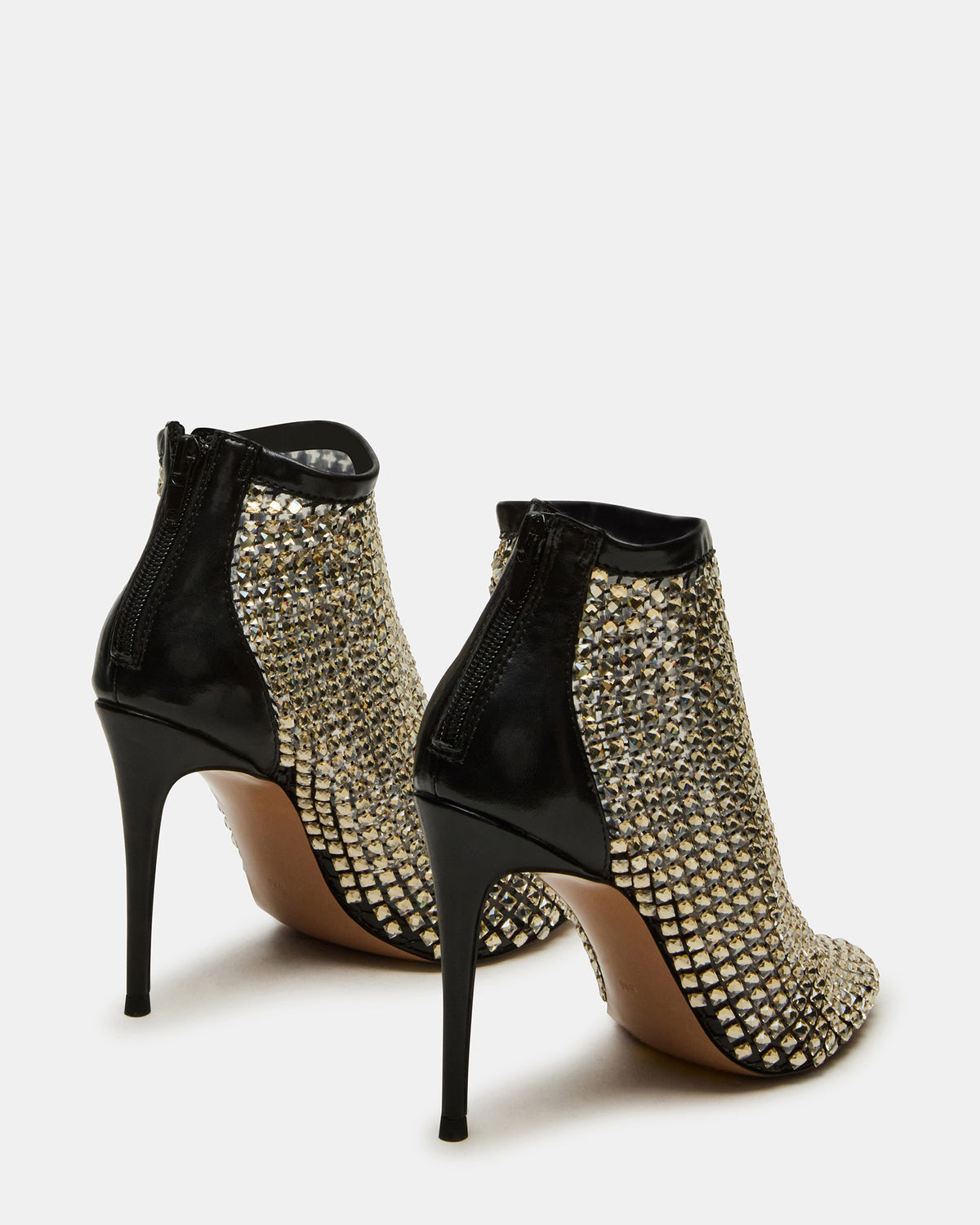 DANCIN Gold Multi Stiletto Heeled Mesh Rhinestone Women's Ankle Boot