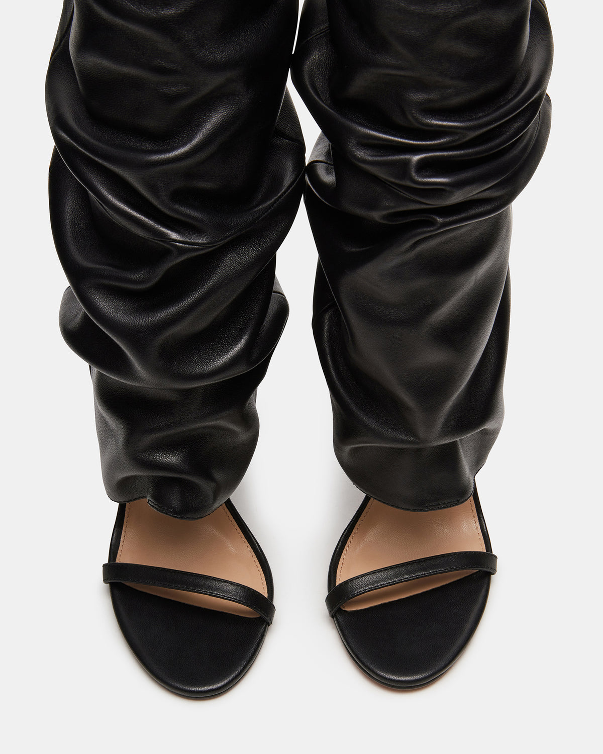 RAVINE Black Knee-High Cuffed Stiletto Heel Women's Boot