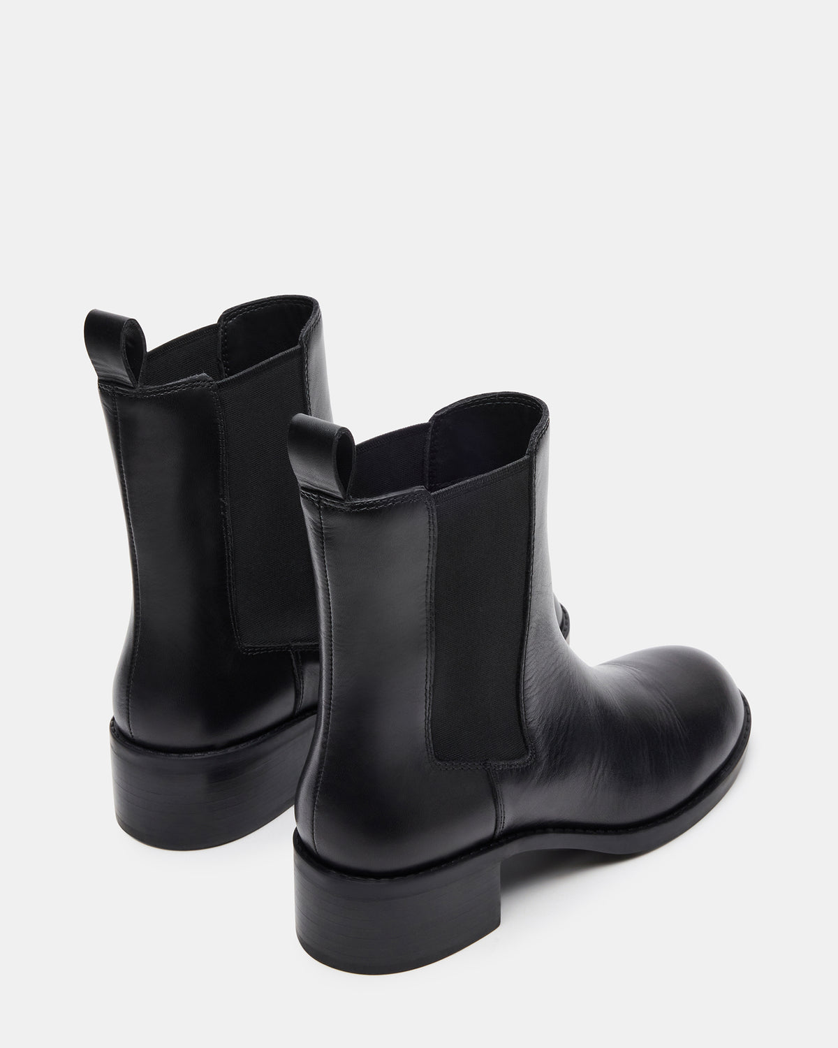 KAPLAN Black Leather Chelsea Block Heel Women's Ankle Boot