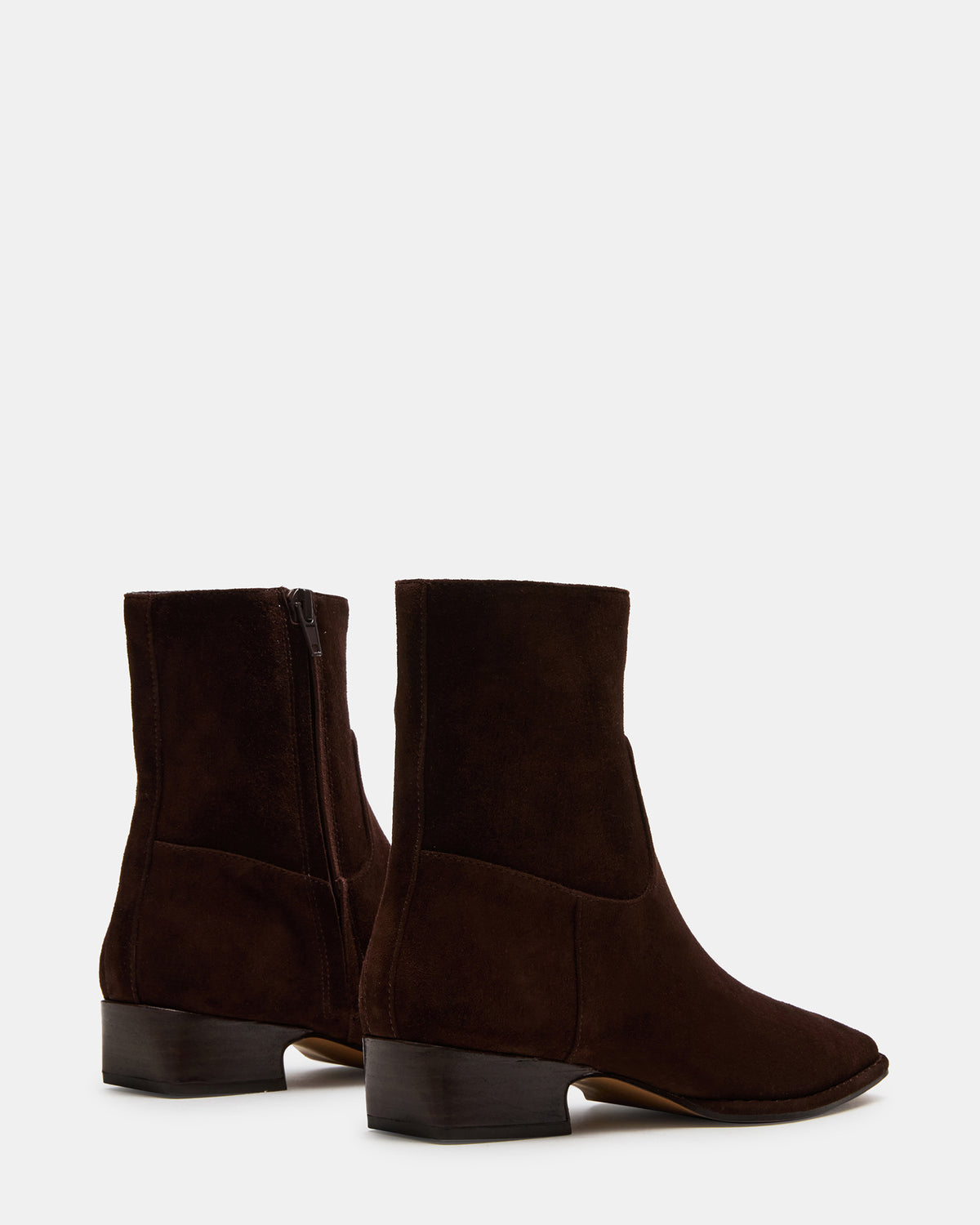 DEFINE Brown Suede Square-Toe Women's Ankle Boot