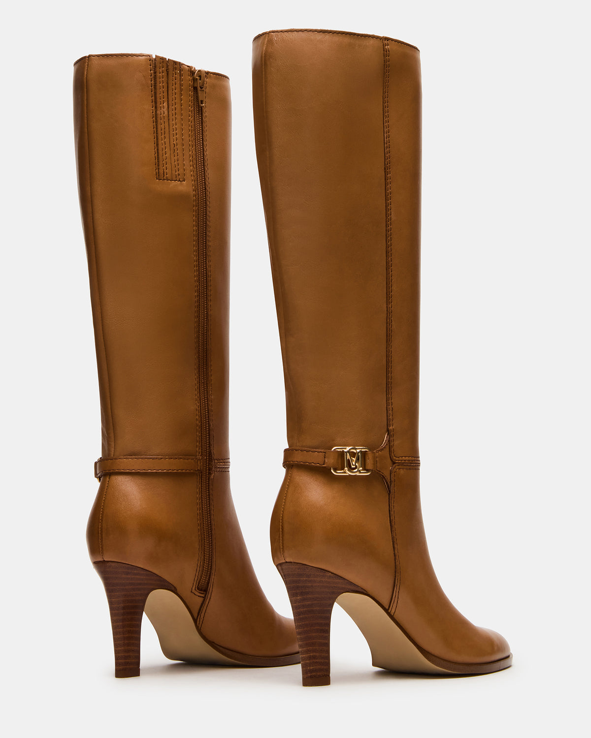 RHETT Tan Leather Knee-High Heeled Women's Boot Steve Madden TAN LEATHER