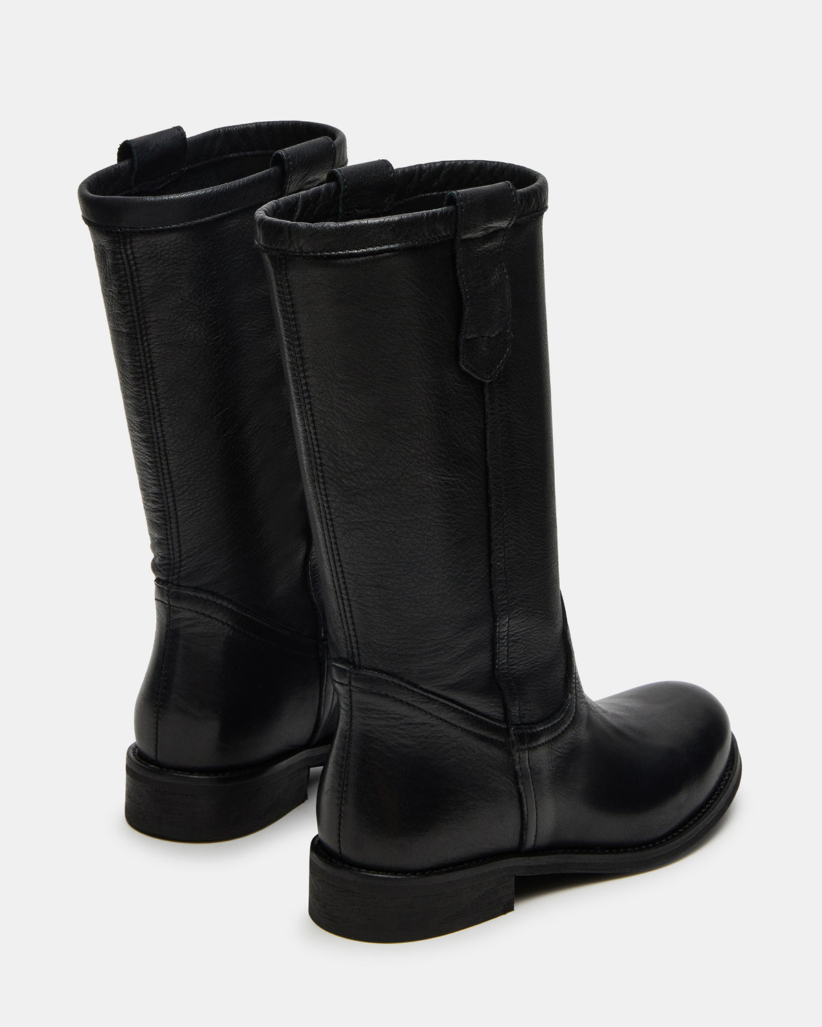 RUBEN Black Leather Rounded Toe Women's Boot