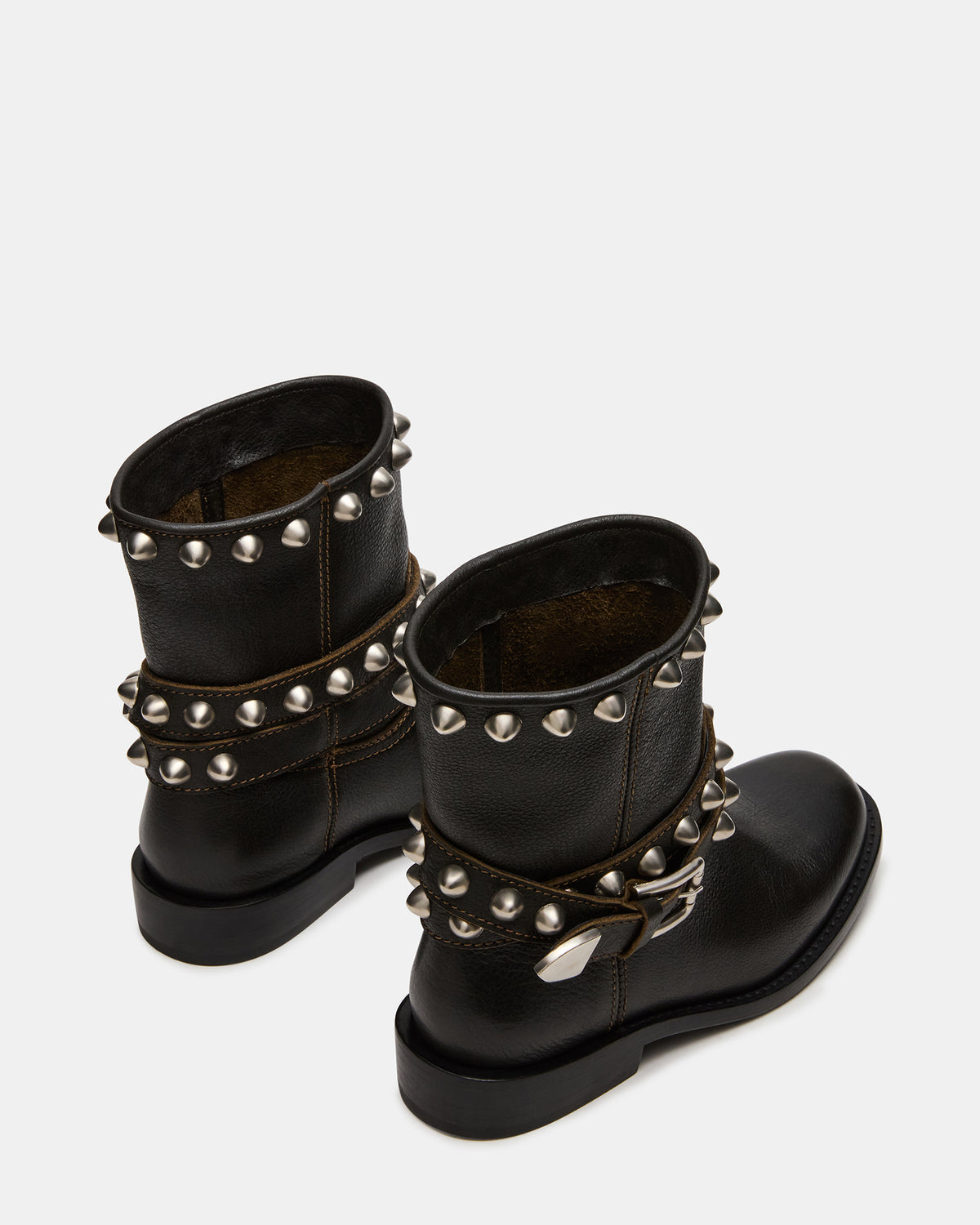 ORBIT Black Distressed Gold Detail Moto Women's Ankle Boot