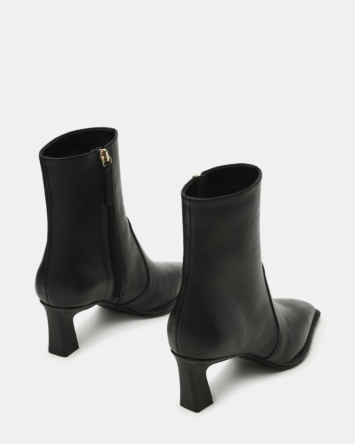 FARE Black Leather Square Toe Women's Ankle Boot