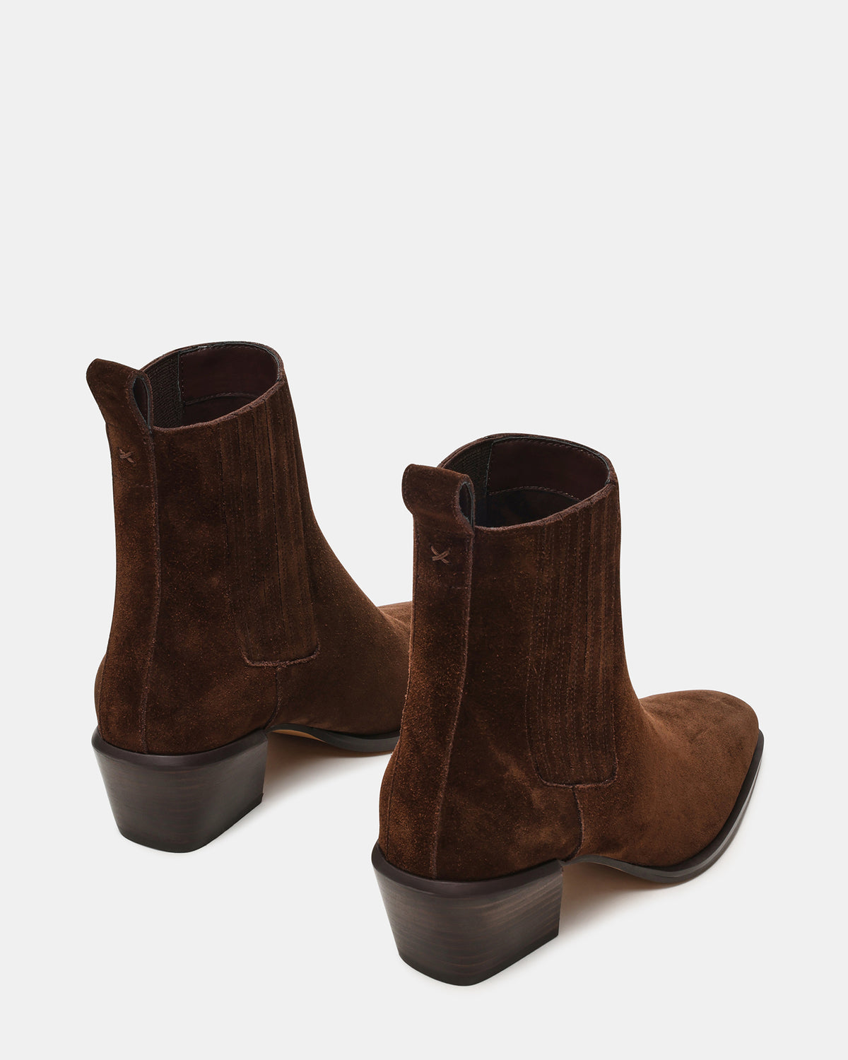DARSEN Brown Suede Square-Toe Block Heel Women's Ankle Boot