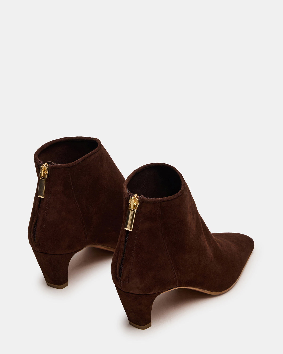 JUNO Brown Suede Square-Toe Women's Ankle Boot