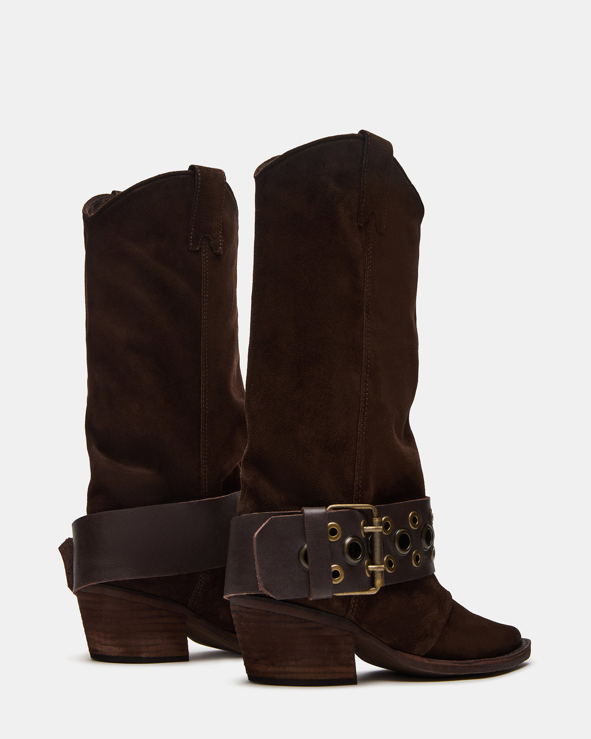 ASHWOOD Brown Suede Pointed-Toe Western Women's Boot