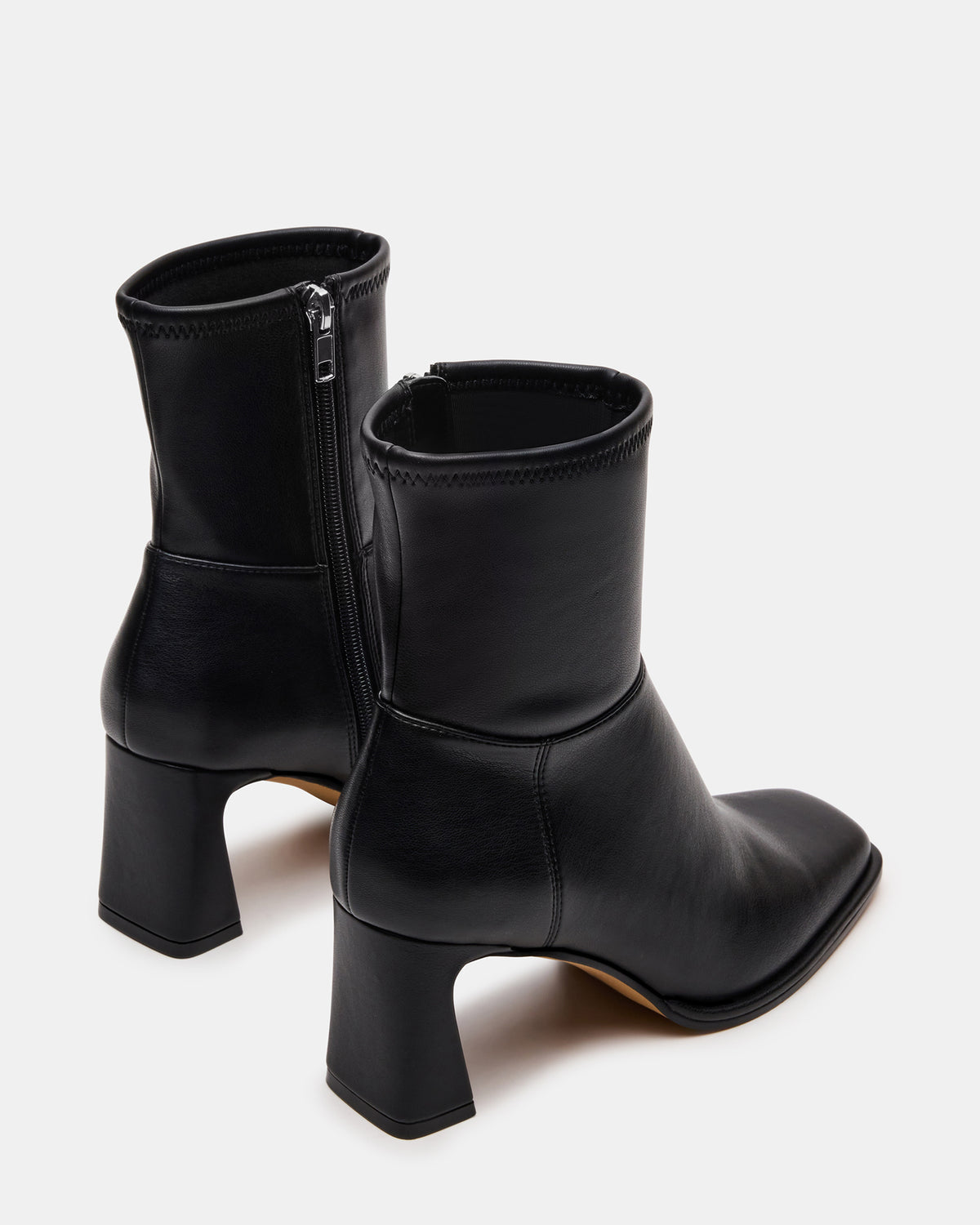 HARP Black Square-Toe Block Heel Women's Ankle Boot
