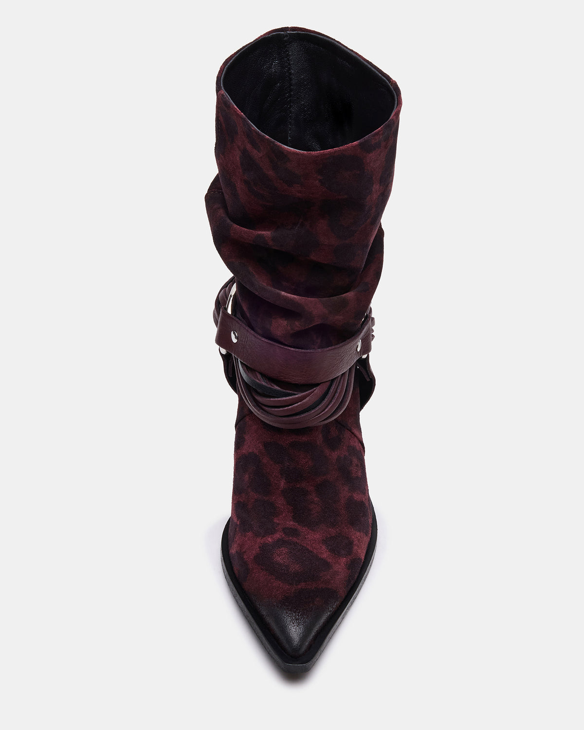 LAUPER Red Leopard Pointed-Toe Heeled Buckle Women's Ankle Boot