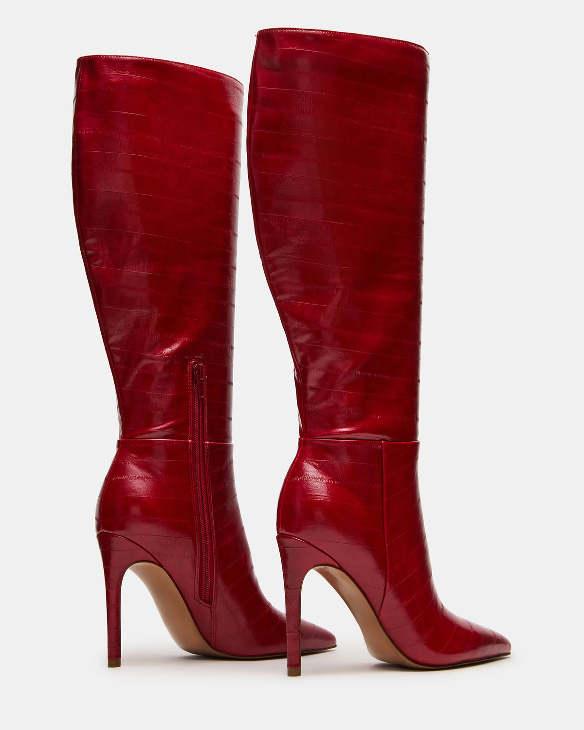 NITRO Red Eel Pointed-Toe Stiletto Heel Knee-High Women's Boots