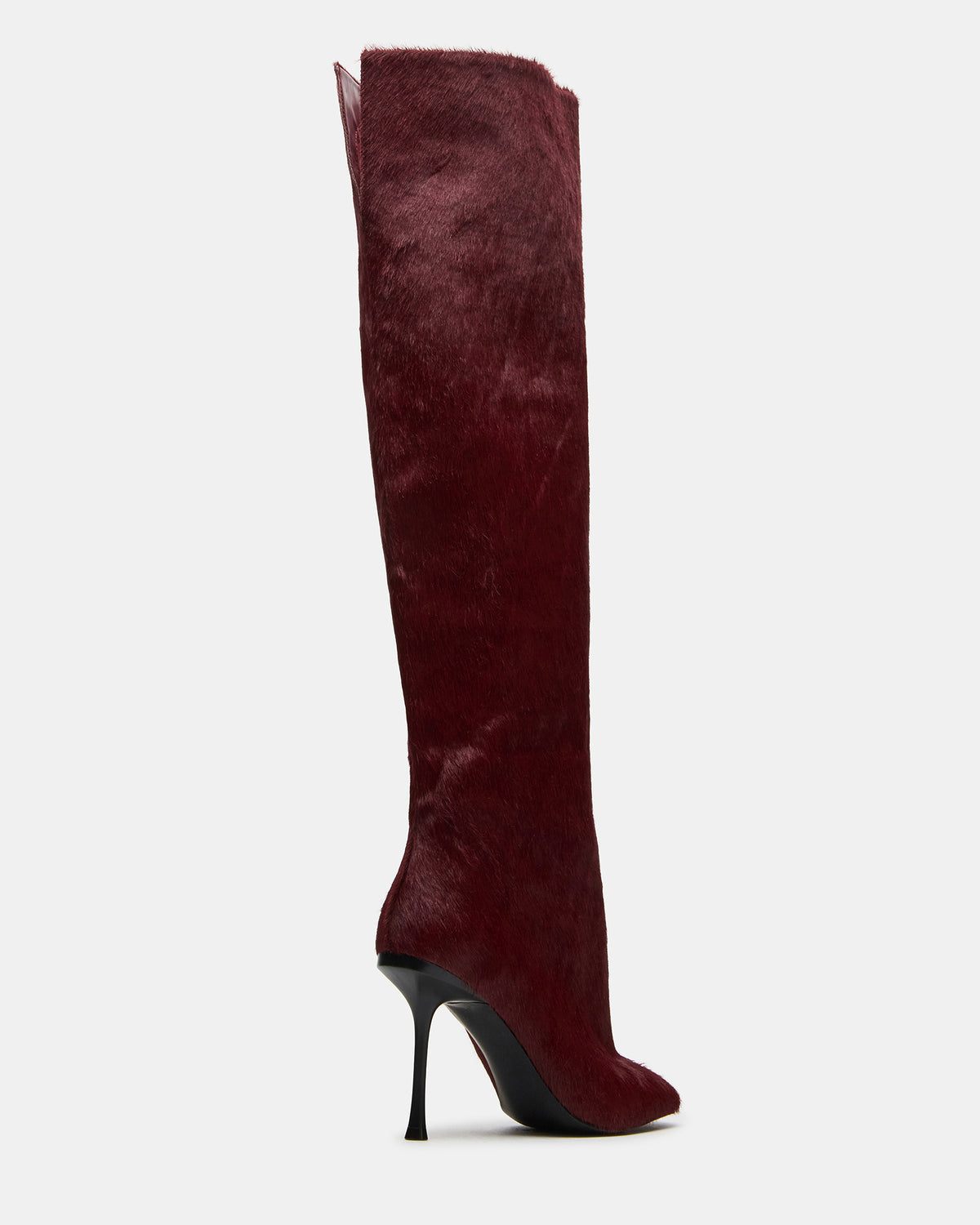 ALLURING Red Over-The-Knee Square-Toe Heeled Women's Boot