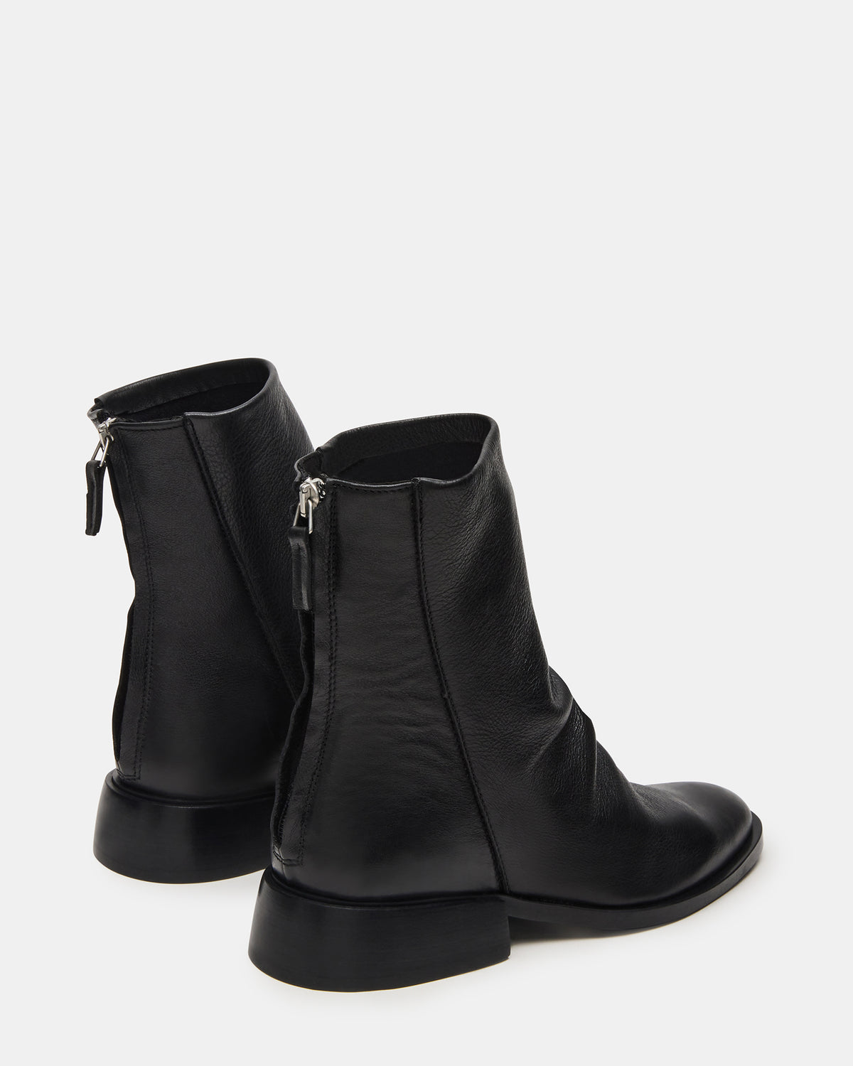 NEXIE Black Leather Women's Pointed-Toe Ankle Boot