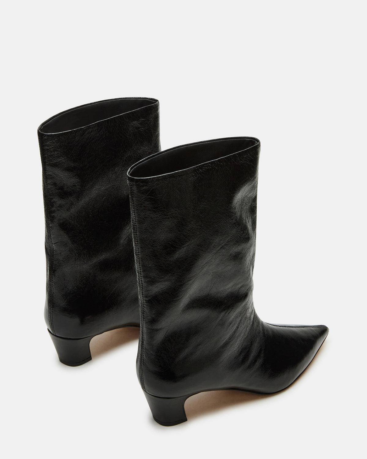LYTTON Black Patent Pointed-Toe Kitten Heel Women's Ankle Boot
