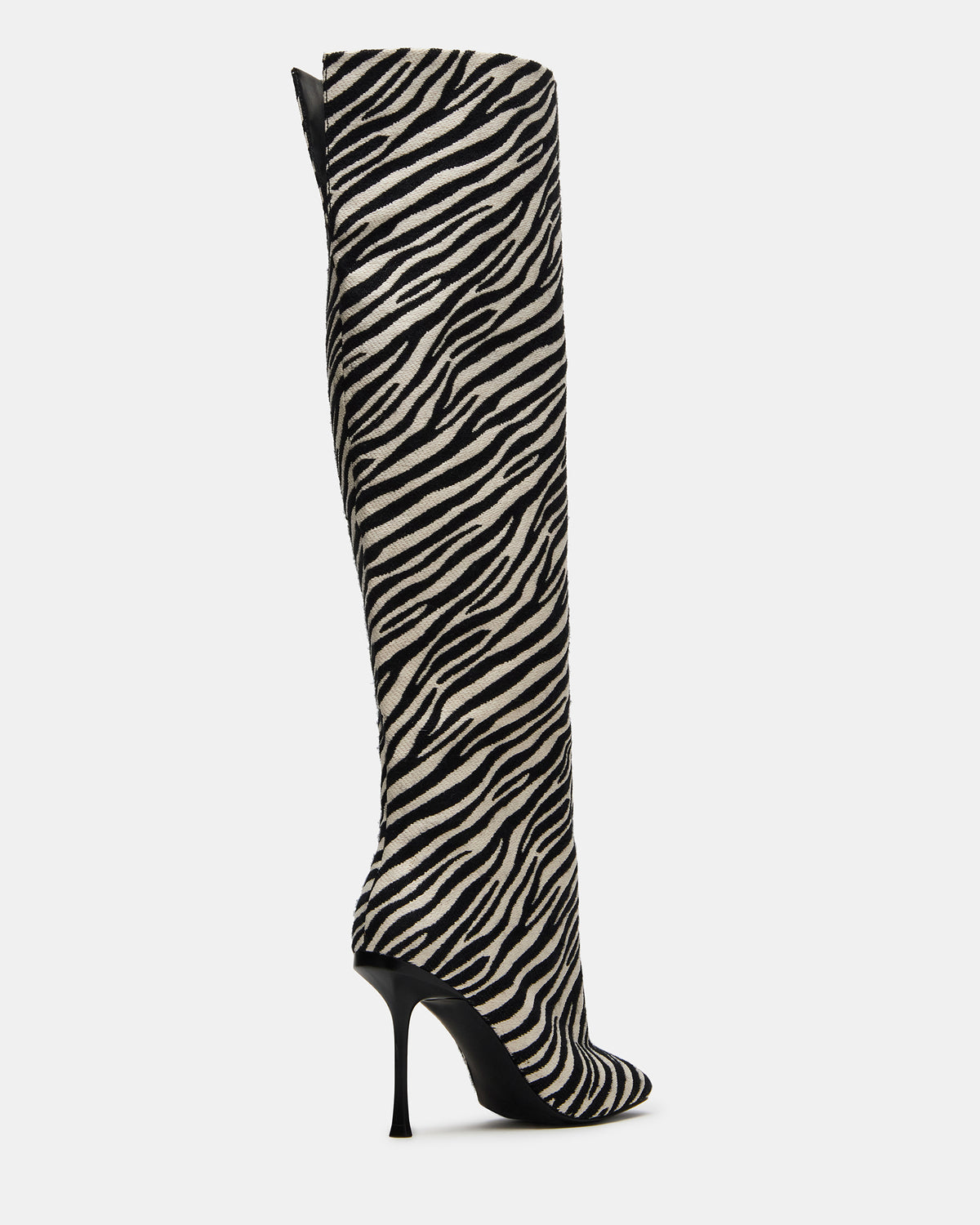 ALLURING Zebra Over-The-Knee Square-Toe Heeled Women's Boot