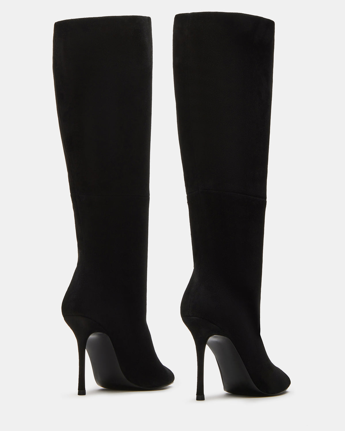 PEGGIE Black Suede Stiletto Heel Peep Toe Women's Boots