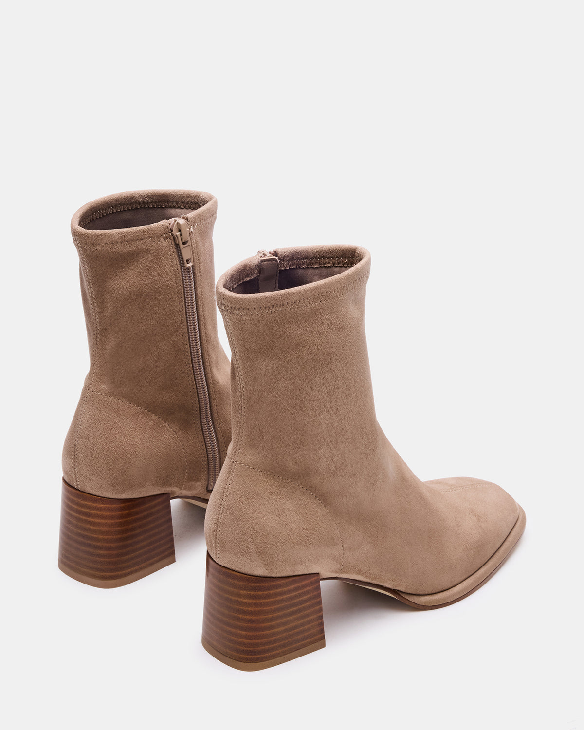PAMMY Taupe Square-Toe Block Heel Women's Ankle Boot