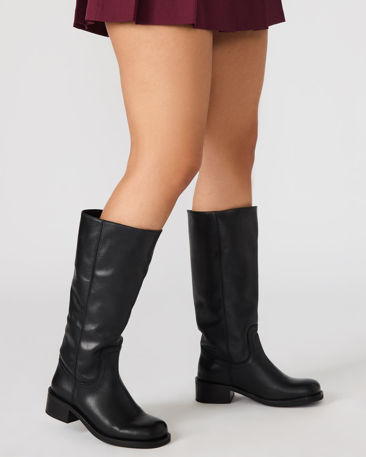 RIGGS Black Cow Print Wide Calf Square-Toe Women's Boot
