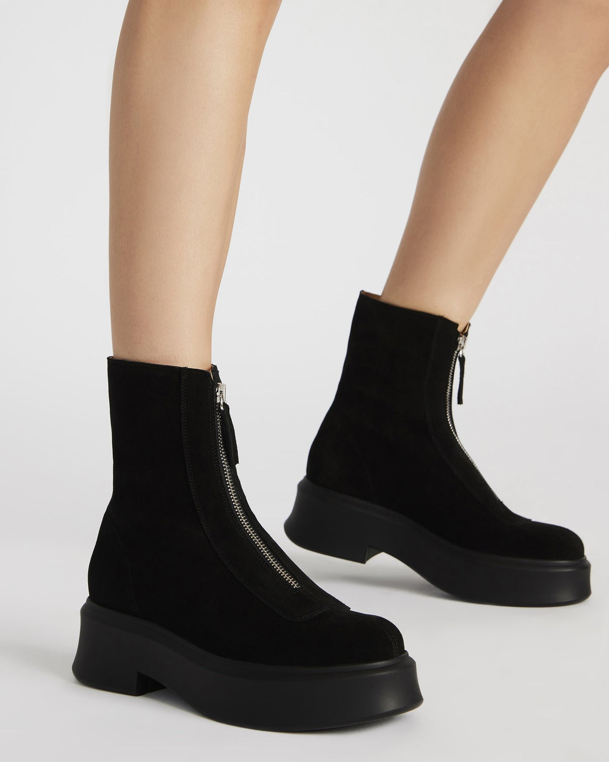 JONES Brown Cow Print Zipper Lug Women's Ankle Boot