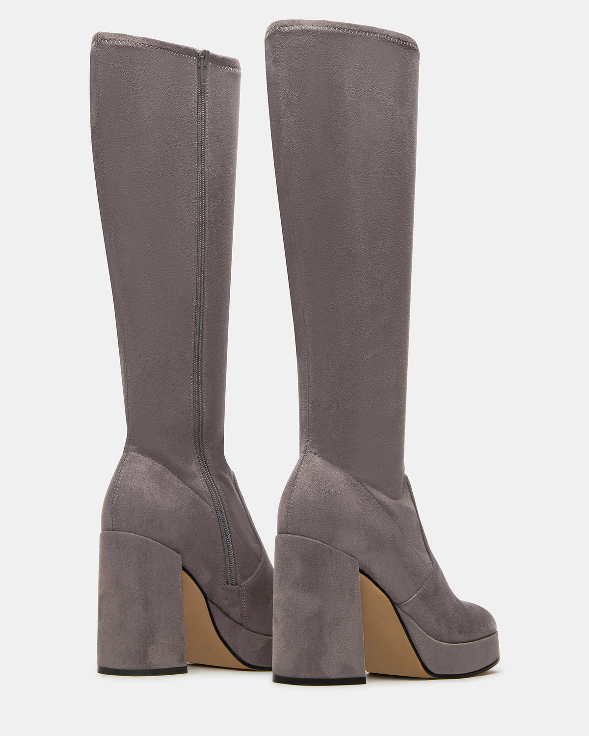 TWAIN Grey Knee-High Block Heel Women's Boot Steve Madden GREY