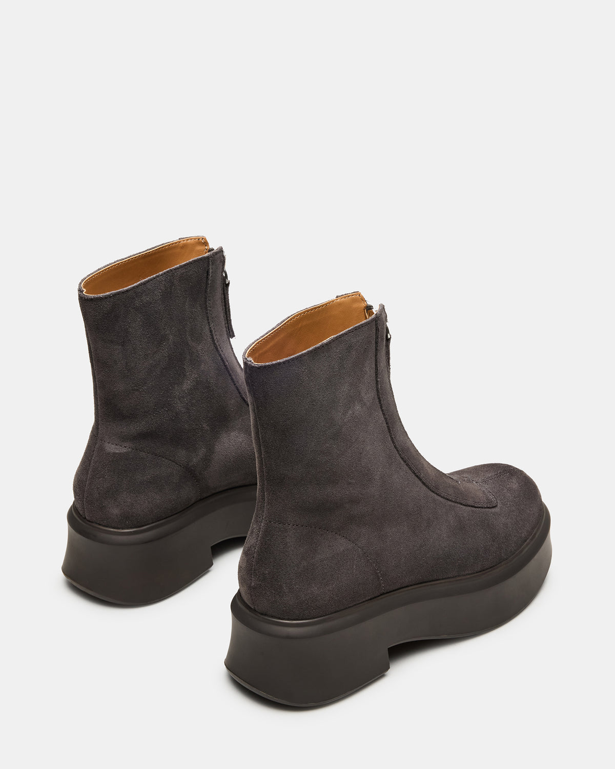 JONES Grey Suede Zipper Lug Women's Ankle Boot
