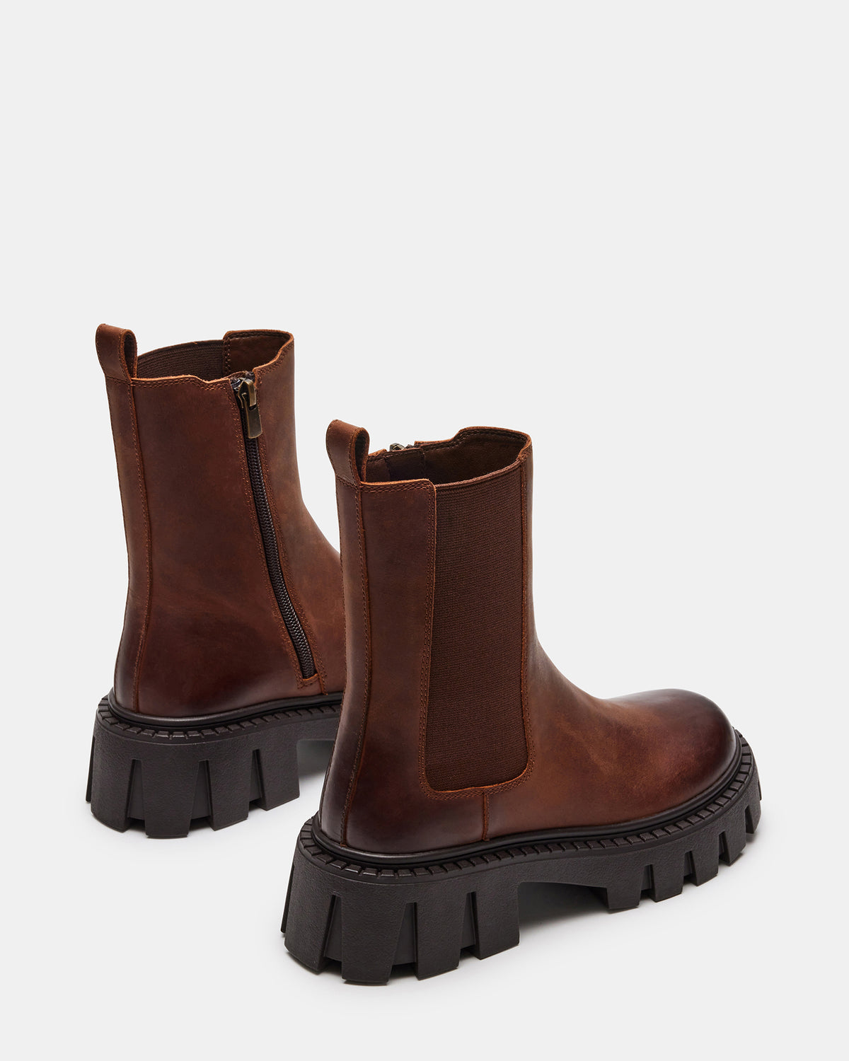 CHARGES Brown Distressed Platform Bootie | Women's Booties