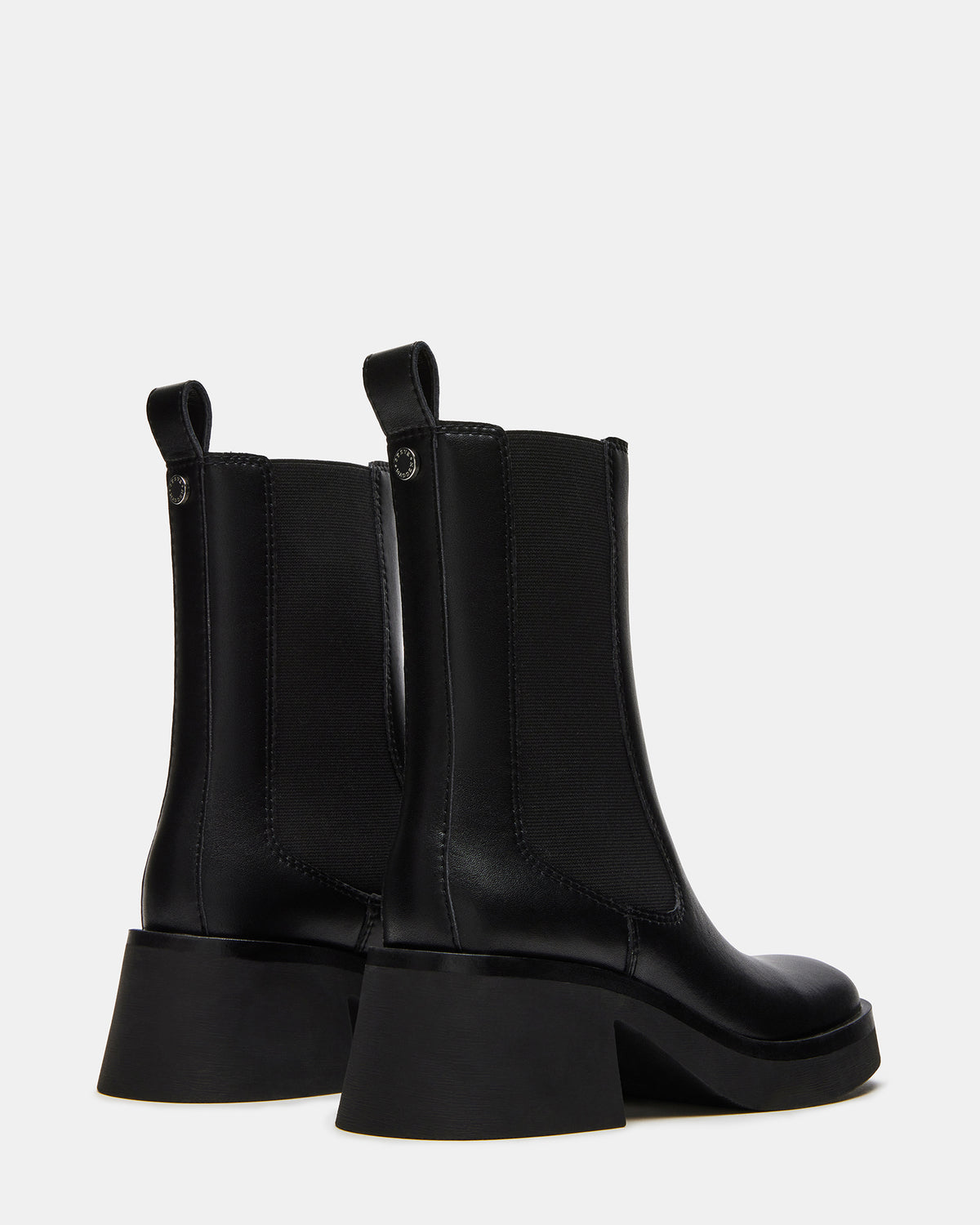 MURRAY Black Leather Block Heel Ankle Boot | Women's Booties