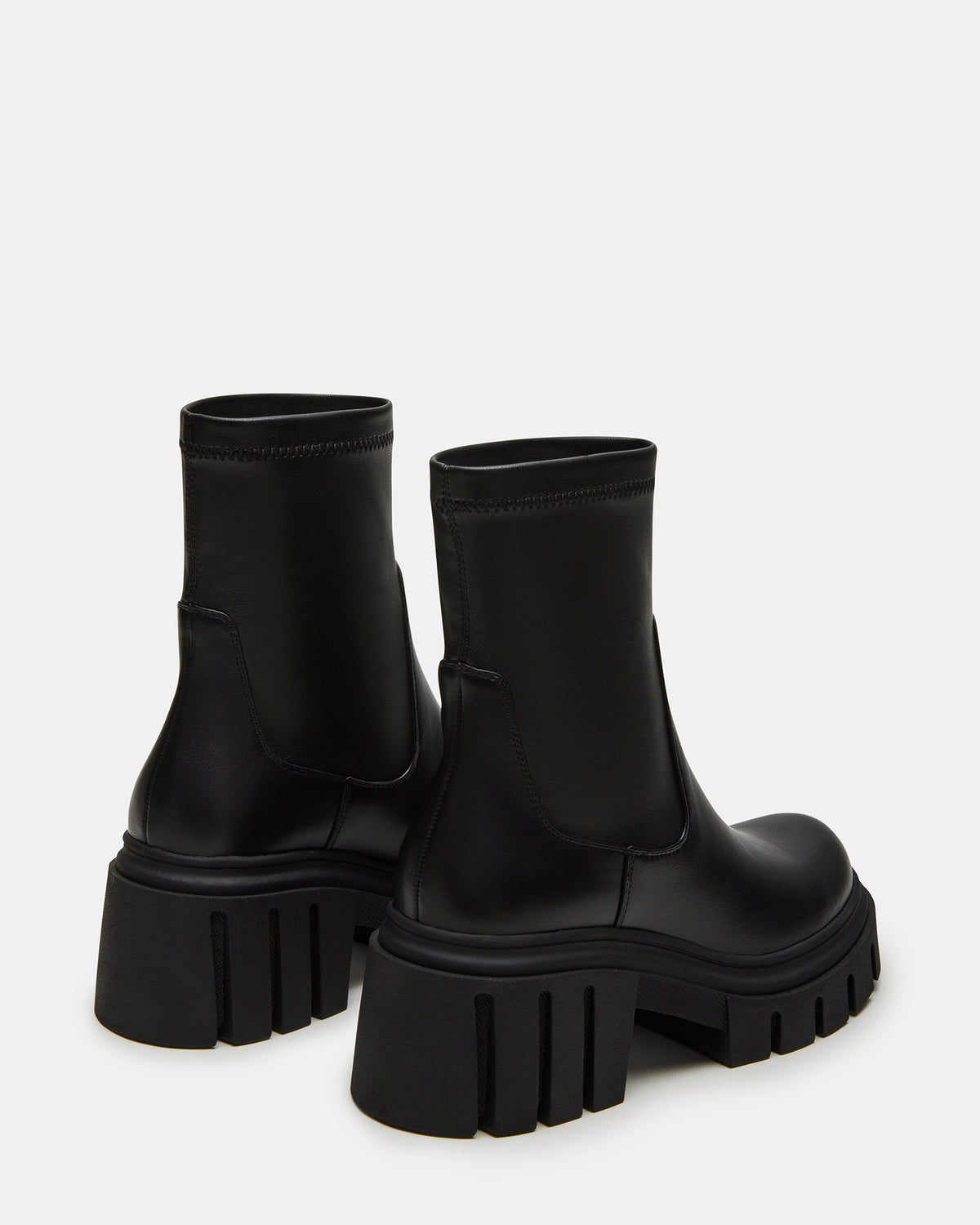 BOOMBA Black Lug Sole Ankle Boot | Women's Booties
