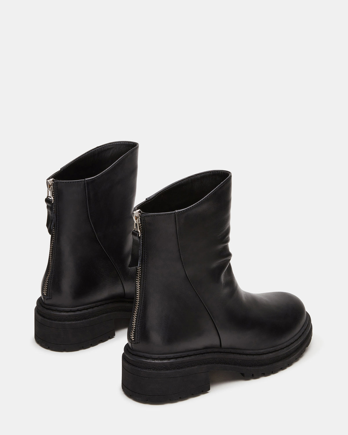 ESSENTIAL Black Leather Scrunched Ankle Boot | Women's Booties
