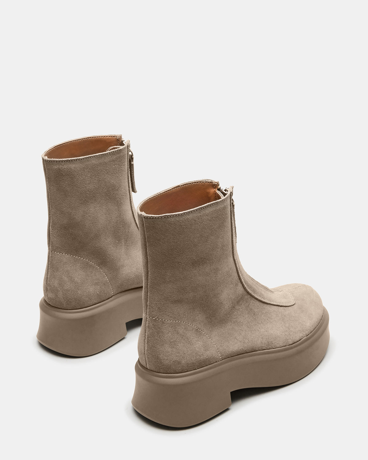 JONES Light Grey Zipper Lug Women's Ankle Boot