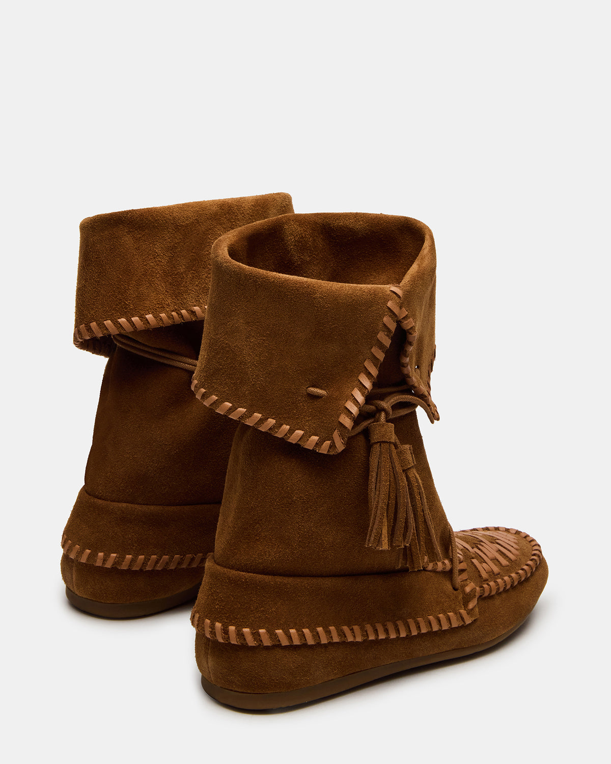 TIPPETT Chestnut Suede Fold-Over Tassel Boot | Women's Boots