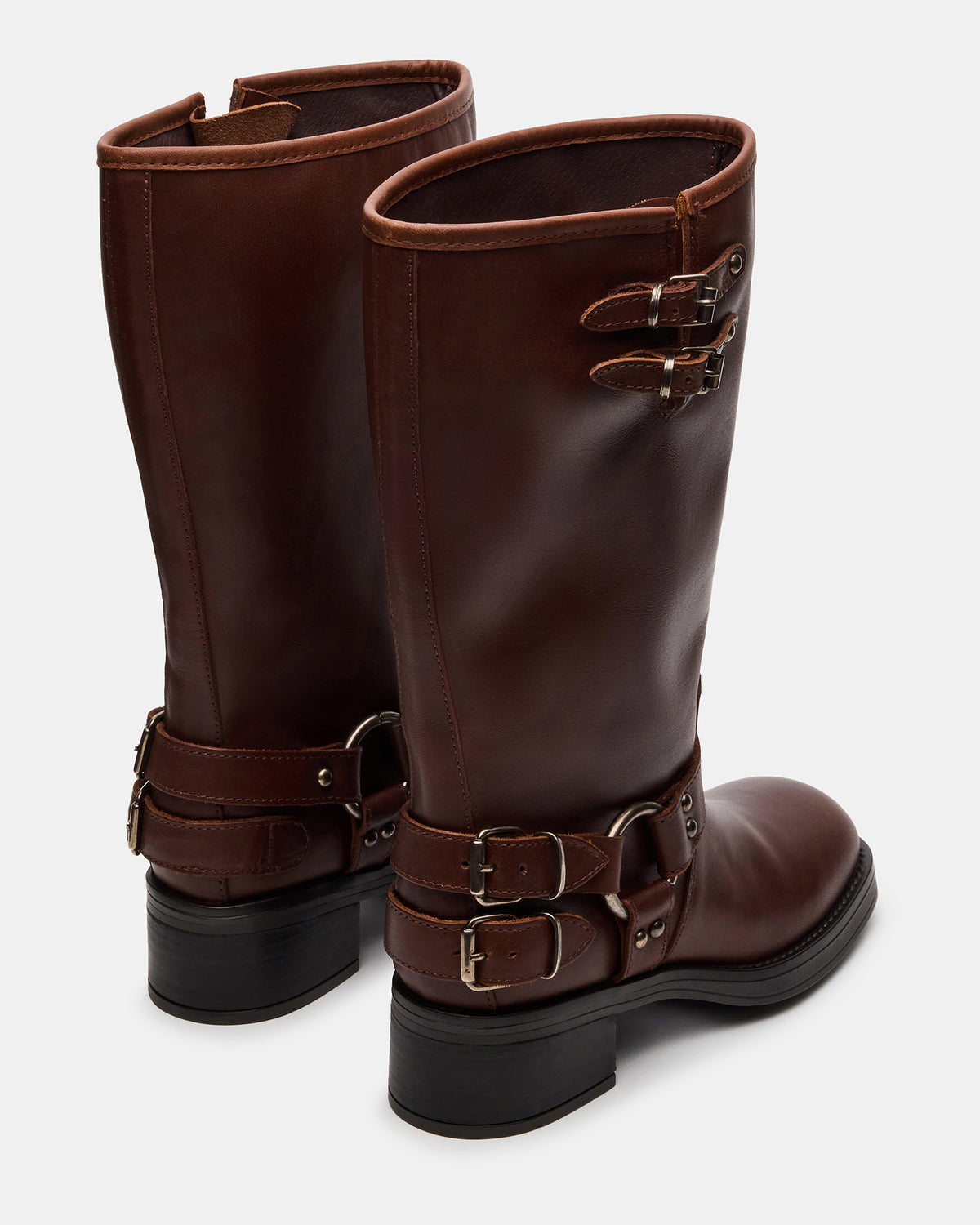 ASTOR Brown Leather Wide Calf Knee-High Women's Boot
