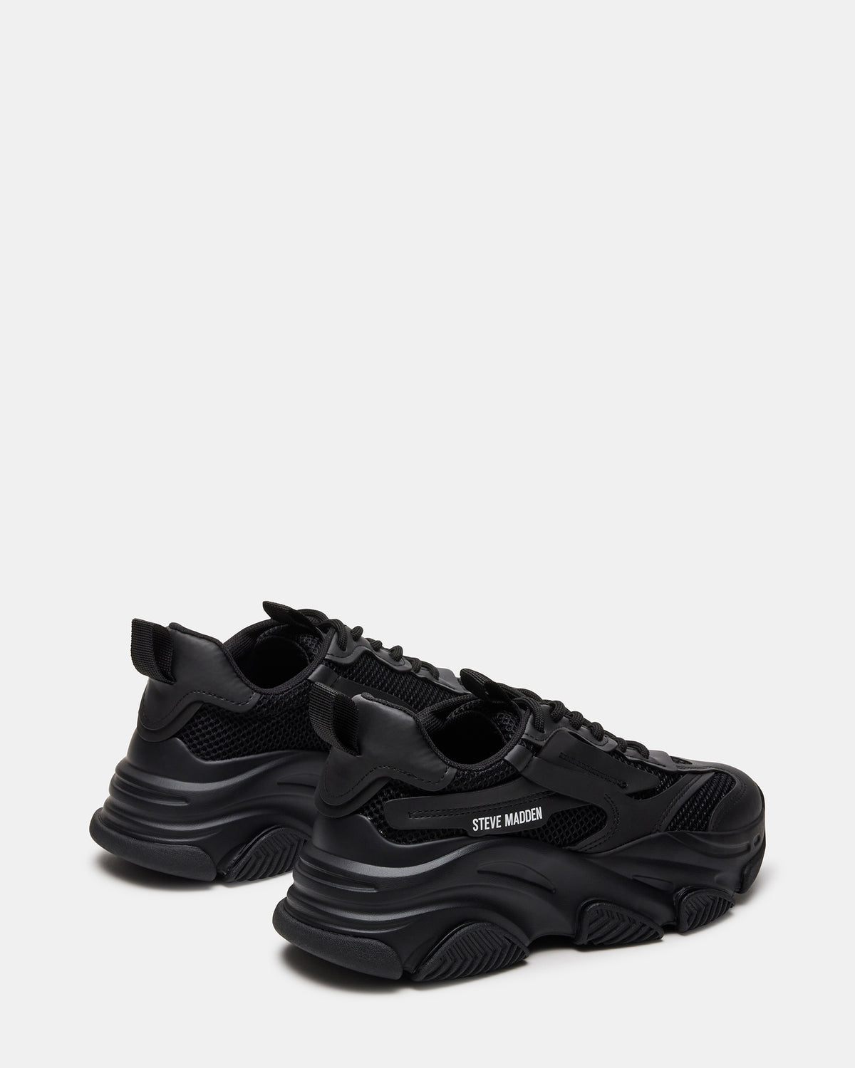 POSSESSION Black Platform Lace-Up Women's Sneaker