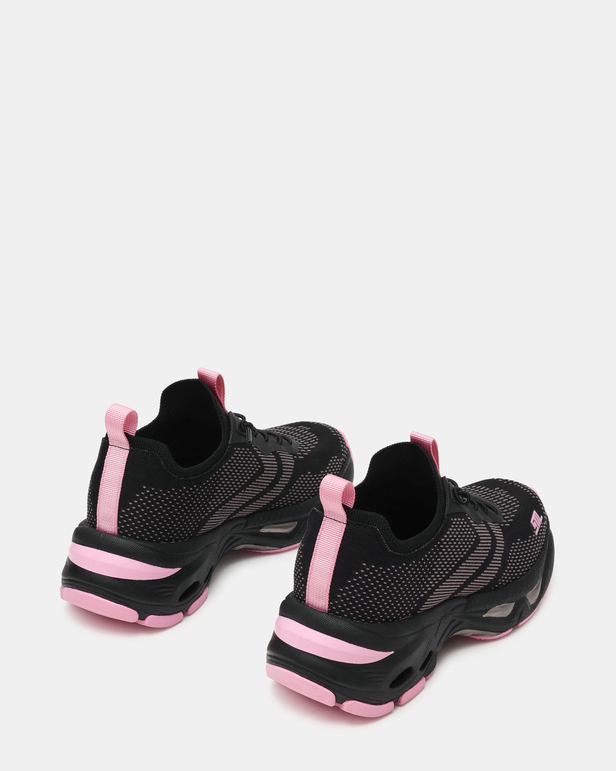 SWOOP Black Multi Lace-Up Low-Top Platform Athletic Women's Sneaker