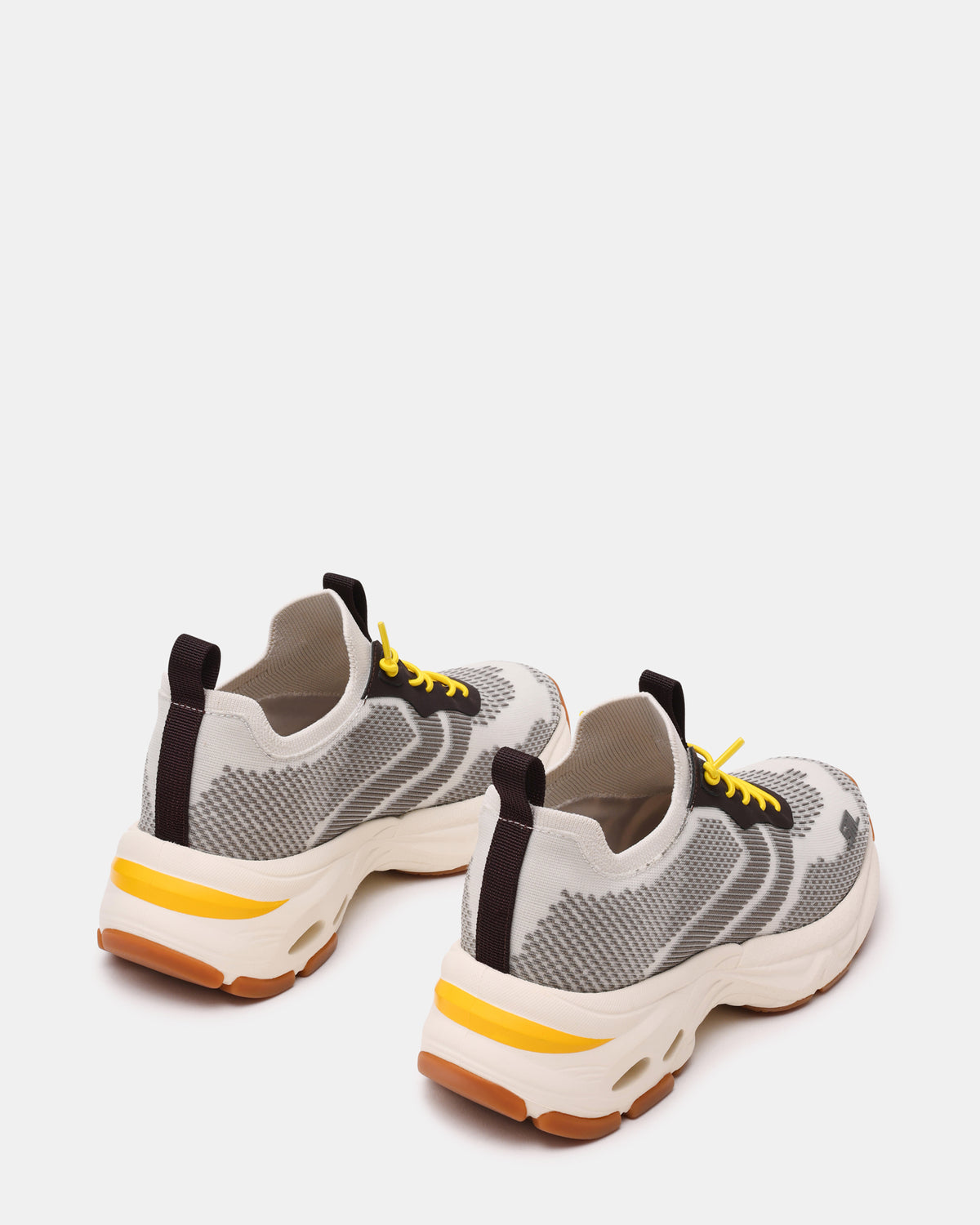 SWOOP Grey Multi Lace-Up Low-Top Platform Athletic Women's Sneaker