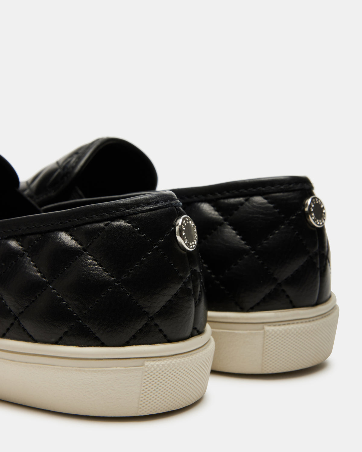 ECENTRCQ Black Leather Women's Slip On Sneakers