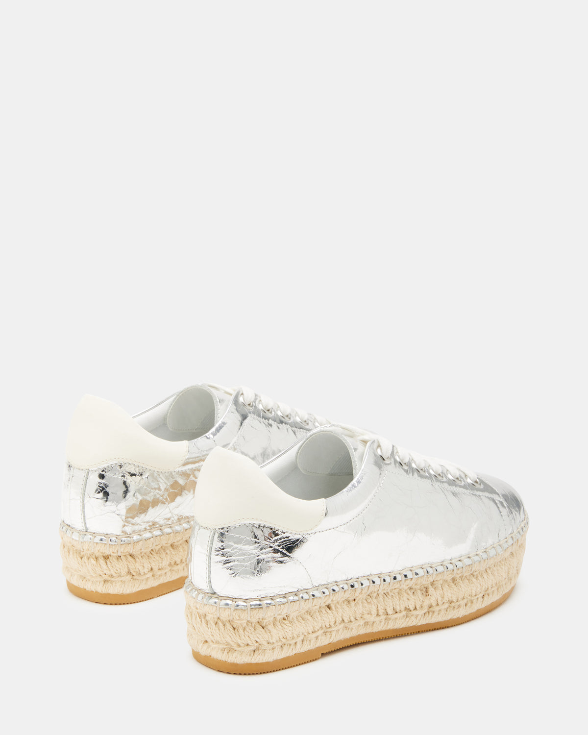 BECKY Silver Multi Women's Espadrille Platform Casual Sneakers
