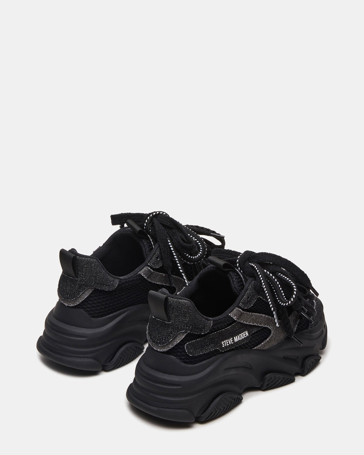 PRYCE Black Low-Top Lace-Up Chunky Platform Women's Sneaker