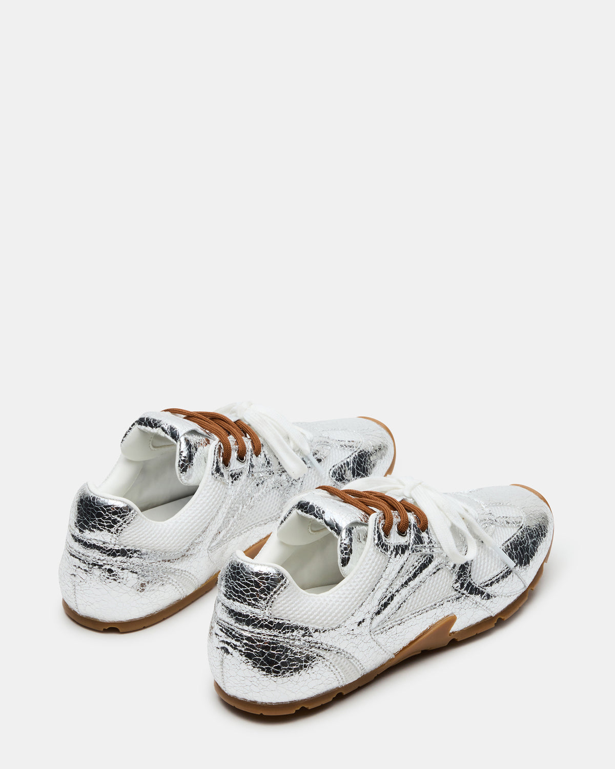 AZIEL Silver Low-Top Lace-Up Women's Sneakers