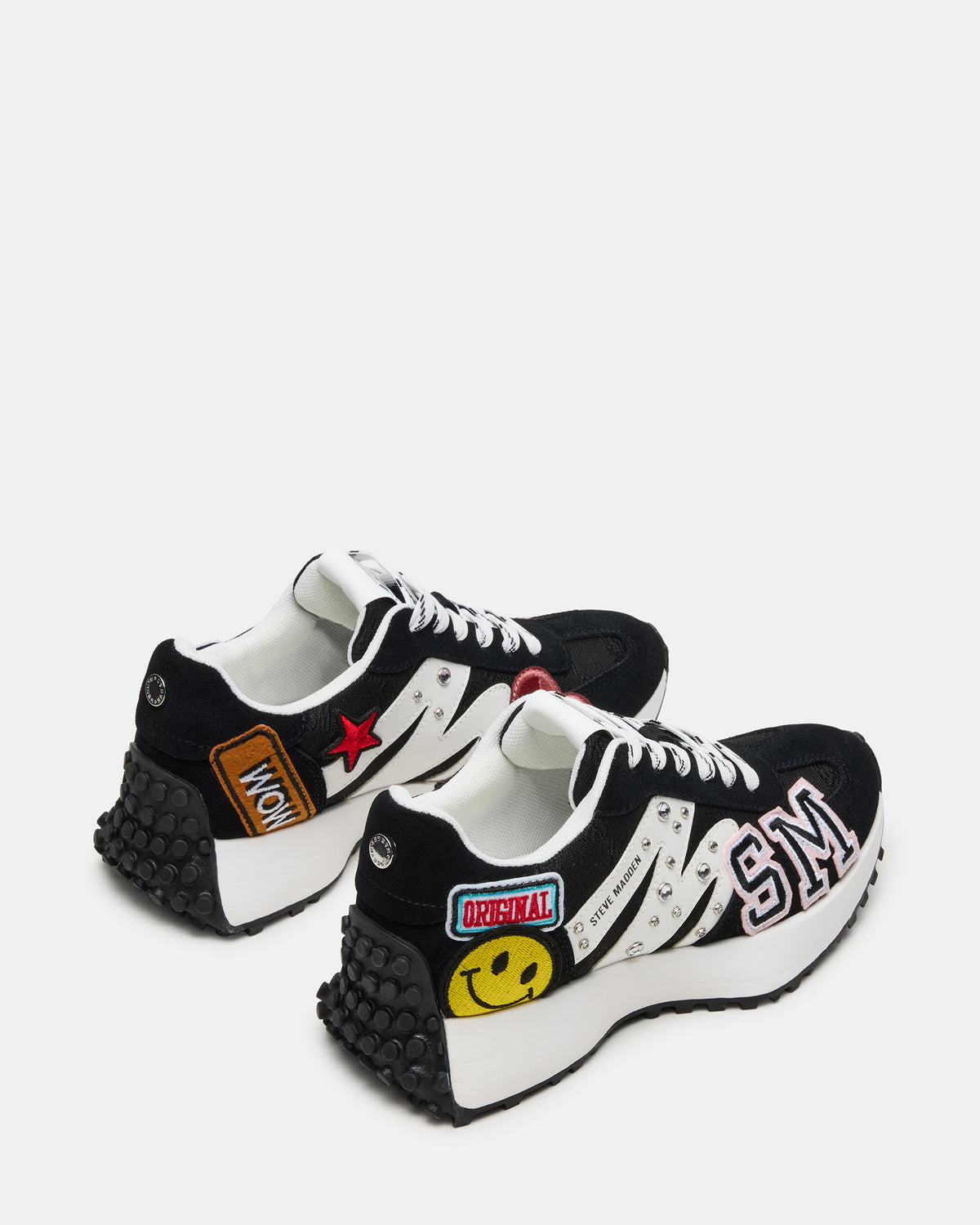 CAMPO Black Multi Patches Lace-Up Women's Sneaker